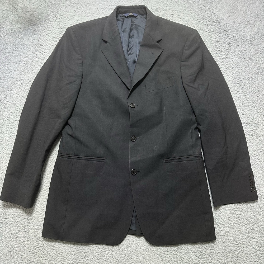 Brooks Brothers 346 Mens 38R Wool Blazer Black Stretch Sport Coat Jacket Preppy
